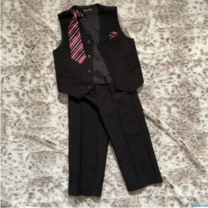 Toddler 3 piece black pin stripe suit size 2t